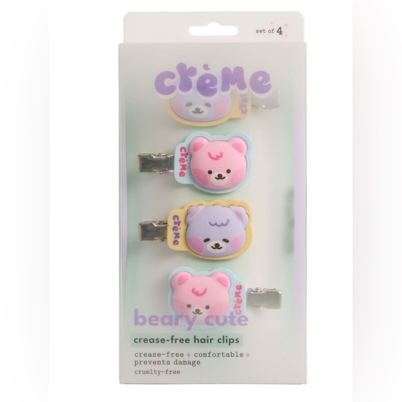 The Creme Shop Other - Crème Beary Cute Hair Clips crease free hair clips